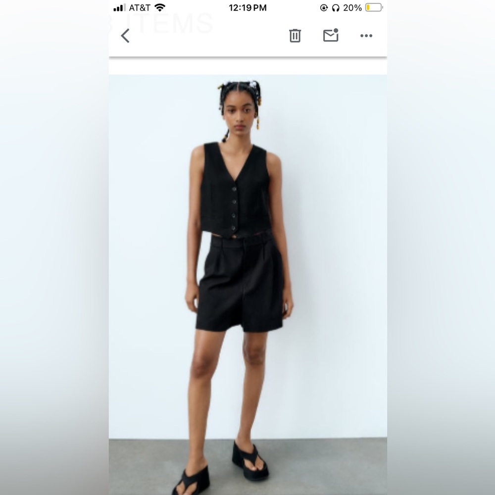 Black Zara knit tailored vest
